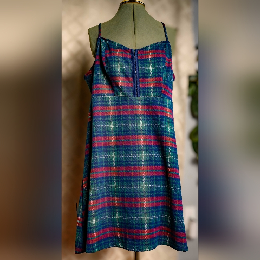 SO Checkered Midi Dress - Blue and Pink